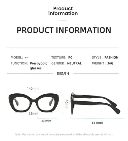 Vintage Finished Presbyopia Glasses Unisex Women Men's Anti Blue Light Farsighted Eyewear Optical Prescription Reading Glasses