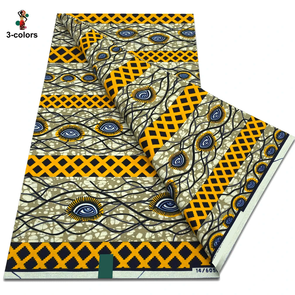 New Arrival High Quality Original 100% Cotton Wax Print Guaranteed Veritable Ankara African Real Wax Fabric Soft Pagne for Dress