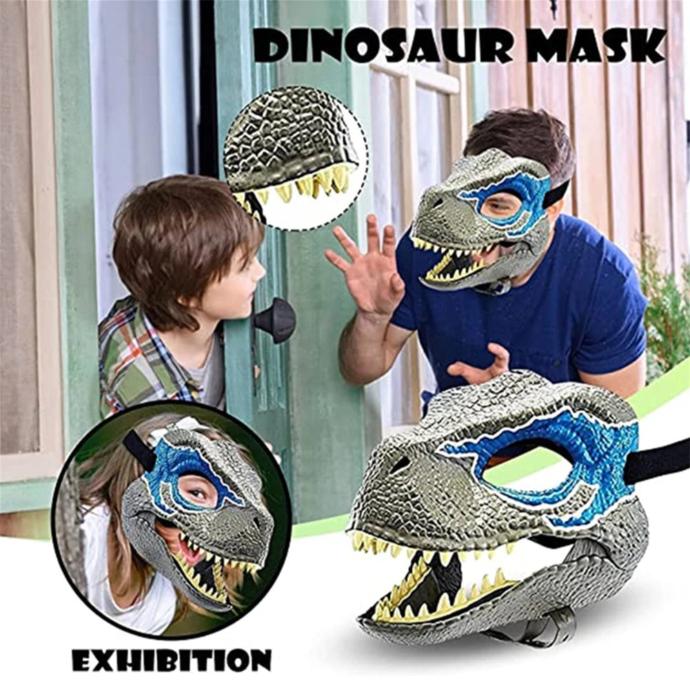 Halloween Dinosaur Mask Horror Dinosaur Headgear Raptor Scary Party Props Halloween Decoration Best Gifts for Kid Children