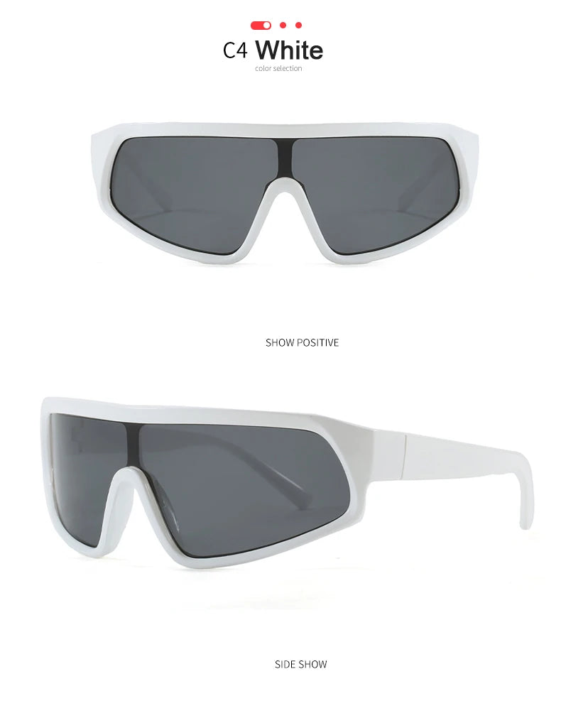 Cycling 2pcs Fashion New Sports Sunglasses Women Punk Style Outdoor Eyeglasses One Piece Personalized Square Glasses Unisex
