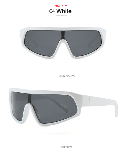 Cycling 2pcs Fashion New Sports Sunglasses Women Punk Style Outdoor Eyeglasses One Piece Personalized Square Glasses Unisex