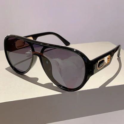 QVQV Trendy Oversized One Piece Sunglasses Women Summer Fashion Thick Frame Pilot Sun Glasses Luxury Brand Outdoor Y2K Shades