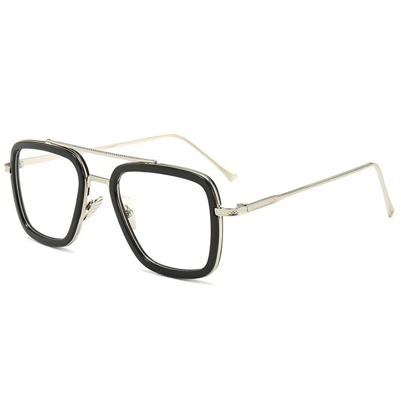 Tony Stark Glasses Men Women Magnifier Reading Eyewear Steampunk Blue Light Blocking Square Eyeglasses Plus Diopter +0.5 +6