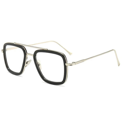 Tony Stark Glasses Men Women Magnifier Reading Eyewear Steampunk Blue Light Blocking Square Eyeglasses Plus Diopter +0.5 +6