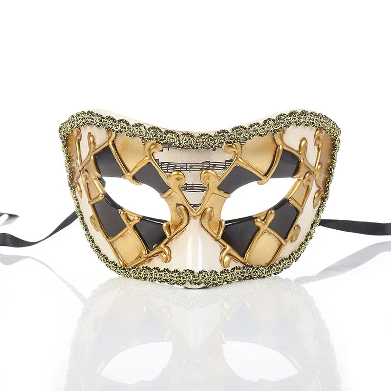 Retro Lace Edge Venetian Half Face Mask Funny Style for Halloween Celebrations Perfect Costume Prop for Masquerade Evening Party