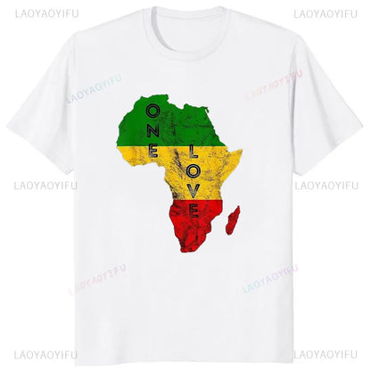Hipster Reggae Africa Map Rasta Regae Music Vintage T Shirt Clothes 90s Hipster Short Sleeve T-shirts for Men Cotton Cool Tshirt