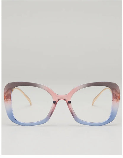 Luxury Brand Oversized Square Reading Glasses Women Triangle heart Temple Eyeglasses Blue Light Blocking Clear Computer Glasses