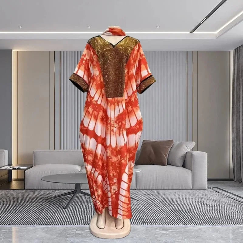 2025 New Afro Kaftan Dress for Women Long Sleeve off Shoulder Robe plus Size Fringe Detail Comfortable Beach Wear Summer