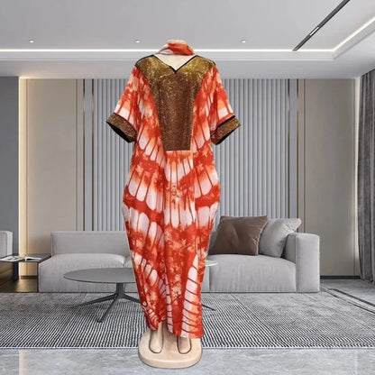 2025 New Afro Kaftan Dress for Women Long Sleeve off Shoulder Robe plus Size Fringe Detail Comfortable Beach Wear Summer