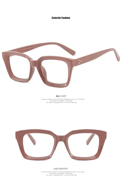 Retra Square Concave Frame Clear Lens Glasses Ultra Light Myopia Nerd Spectacles Degree 0 -0.5 -1.0 -2.0 -3.0 -4.0 to -6.0