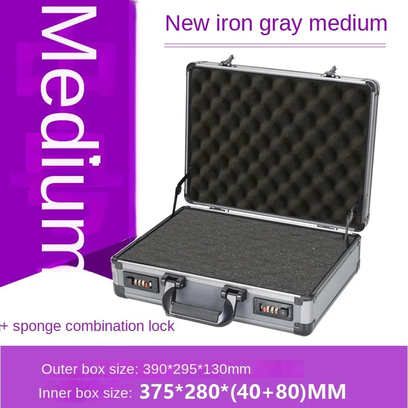 Aluminum alloy toolbox instrument equipment storage box small file safety password box