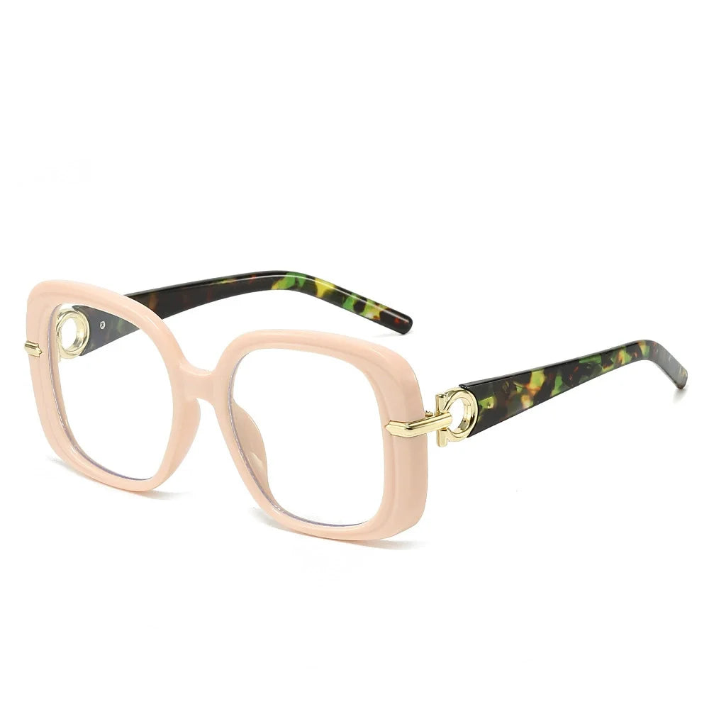 Square Large Anti Blue Light Reading Glasses Women Clear Lens Glasses Frames Finished Prescription Glasses Customized Diopter