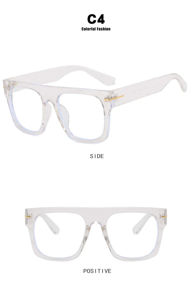 Large Square Anti Blue Light Reading Glasses Men Women Classic Designer Clear Presbyopic Eyewear Prescription Optical Glasses