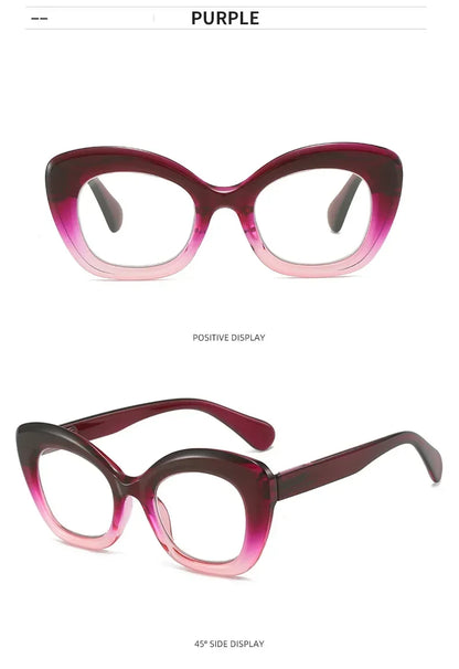 Square Large Frame Reading Eyewear for Women Men Ultra-light Far Sight Eyewear Fashion Prescription Eyeglasses Diopter 0 To +4.0