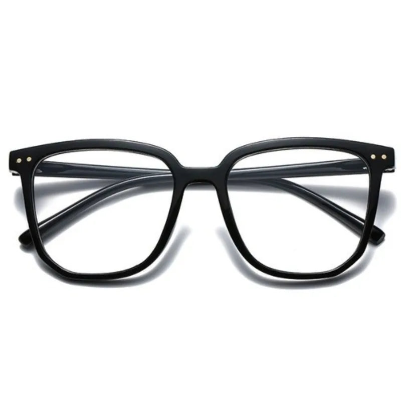 Large Square Frame Anti-Blue Light Glasses Women Computer Gaming Eye Protection Classic Plain Transparent Glasses Spectacles