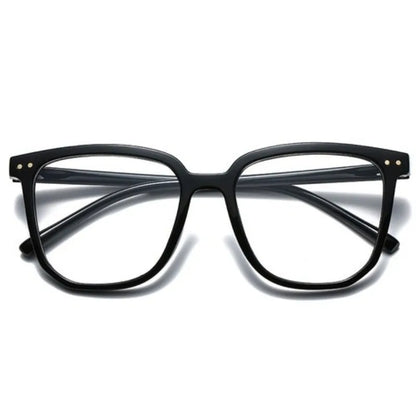 Large Square Frame Anti-Blue Light Glasses Women Computer Gaming Eye Protection Classic Plain Transparent Glasses Spectacles