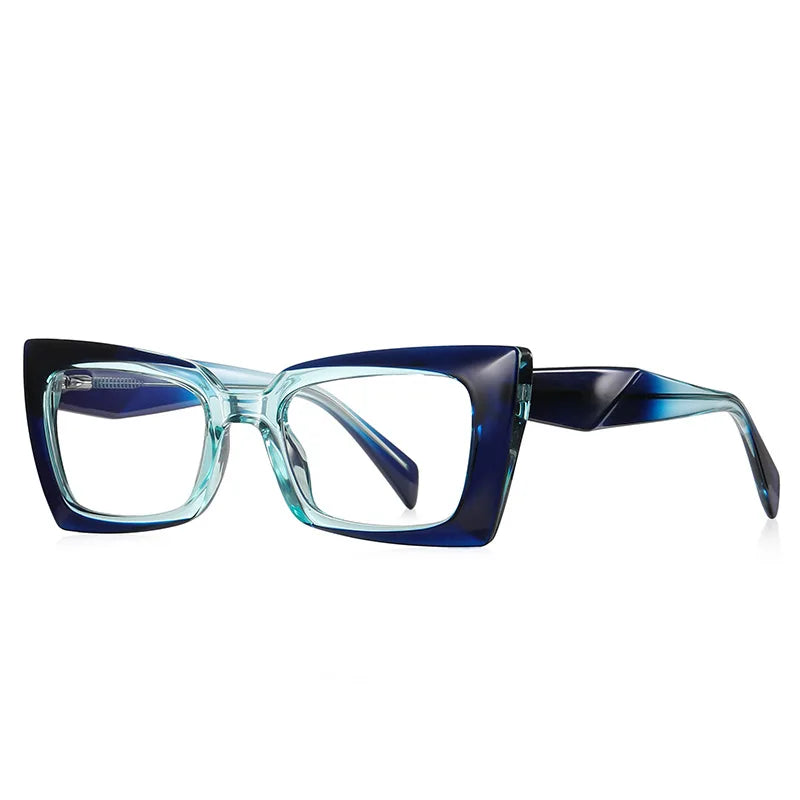 56875 Fashion Rectangle Anti-Blue Spectacle Frame Anti-Fatigue Computer Eyewear Frame for Women Gradient Eyeglasses