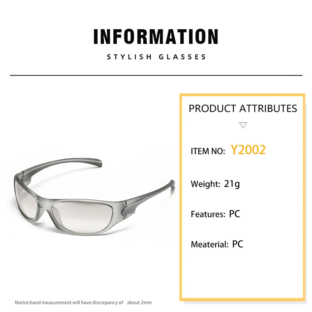 Y2K Silver Sunglasses Color Hollowed Out Future Sense Of Technology Hot Girls Net Red Sunglasses Women Sunglasses Trendy Men