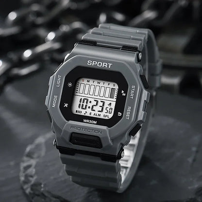 Male Digital Watches Waterproof Hombre Mens Sports Green Wristwatches Hand Clocks Women Watch Reloj Masculino