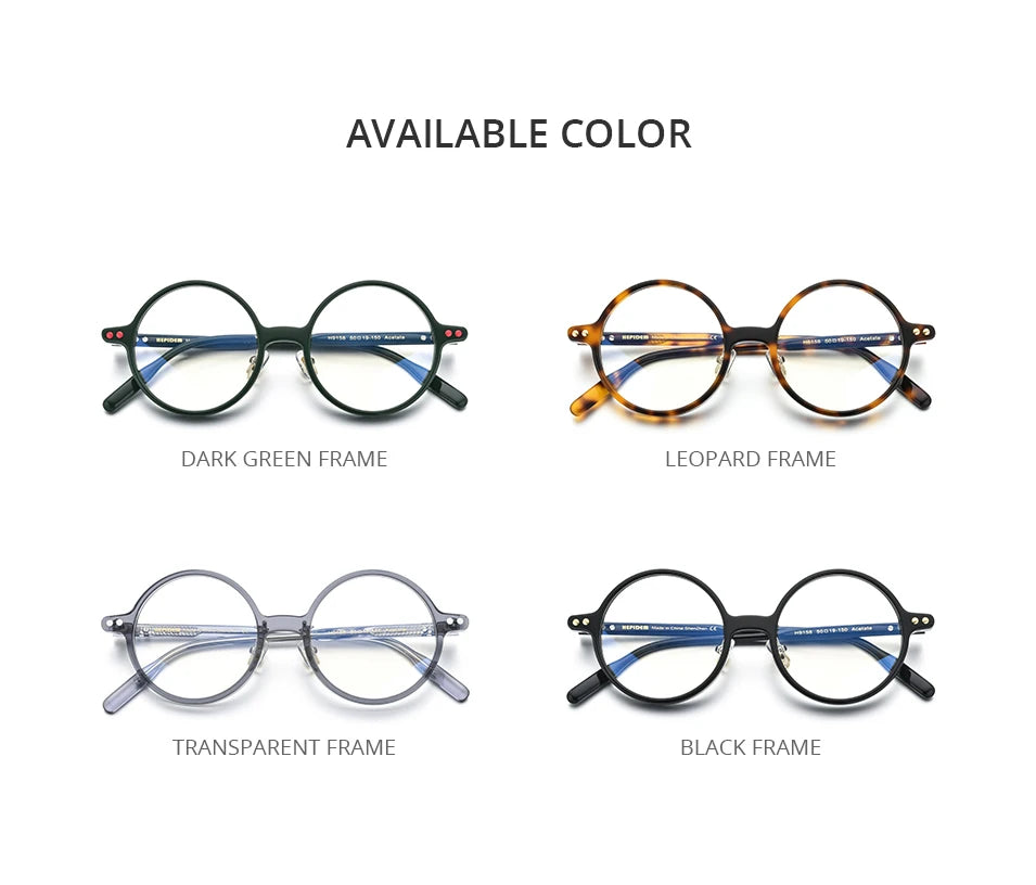 FONEX HEPIDEM Acetate Eyeglasses Frame Men 2025 New Small Round Brand Design Glasses Women Retro Vintage Eyewear Spectacles 9341