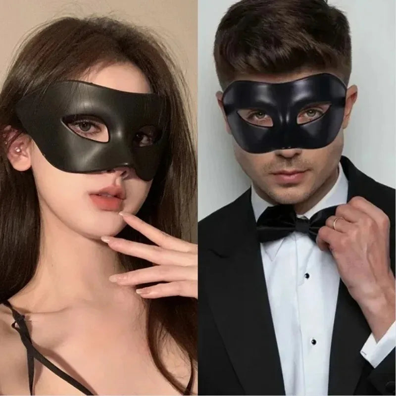 Venetian Couple Eye Mask, Half-face Mask for Halloween Dance, Graduation Party Headpiece for Role-playing Costume, Men and
