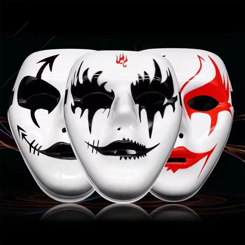 4PCS 2024 Halloween Mask Cool Spooky Party Ghost Cosplay Mask Hip Hop Street Dance Masks Performances Prop Full Face Mask
