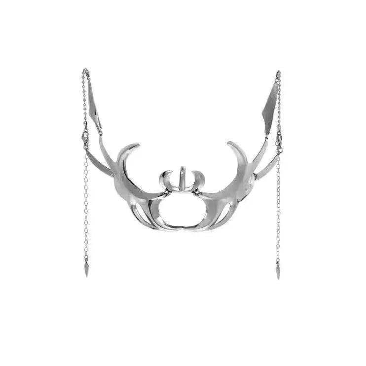 Cyberpunk Metal Mask Niche Design Irregular Fluid Mechanical Wind Earrings Lip Rings Adjustable Face Accessories for Men