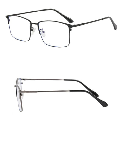 157mm Titanium Alloy Anti Blue Light Square Reading Glasses Men Business Big Presbyopic Glasses Clear Lens Prescription Eyewear