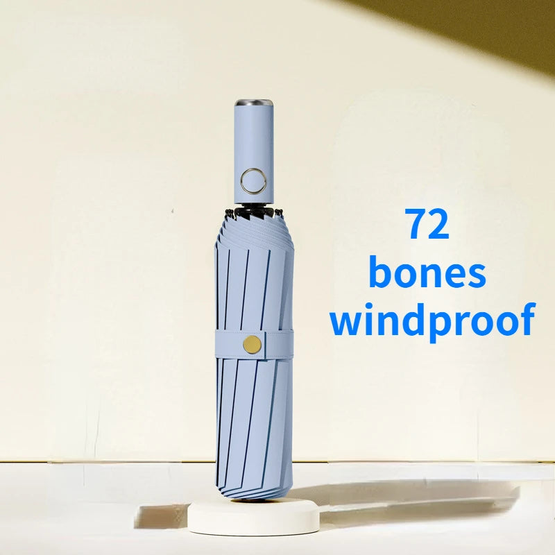 72 Bone Super Strong Windproof Automatic Folding Reinforced Large Rainproof Sun Protection   Women Men Umbrella
