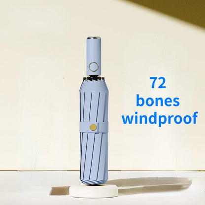 72 Bone Super Strong Windproof Automatic Folding Reinforced Large Rainproof Sun Protection   Women Men Umbrella