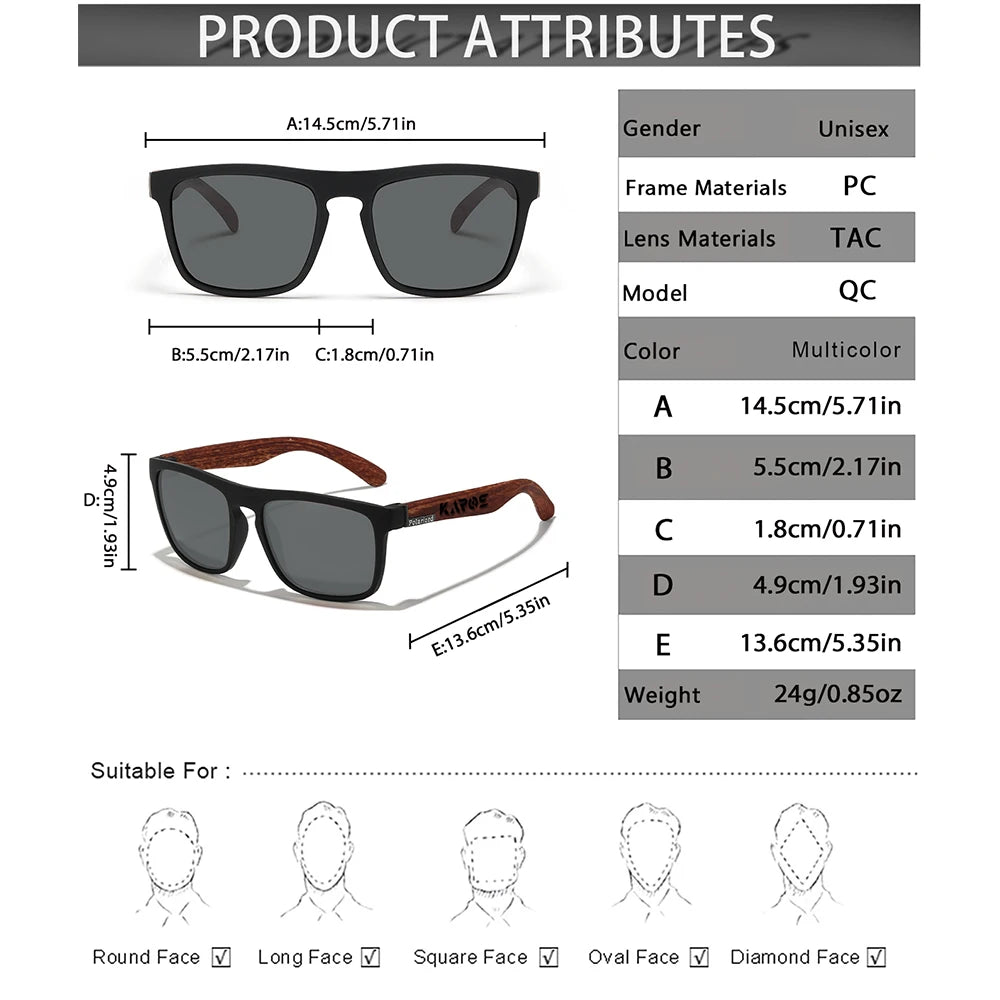KAROS 2PCS Sunglasses Men/Women Polarized Square Mirror Brand Design Luxury UV400 SunShade Unisex Fishing Driving Cycling Hiking