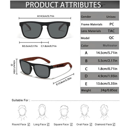 KAROS 2PCS Sunglasses Men/Women Polarized Square Mirror Brand Design Luxury UV400 SunShade Unisex Fishing Driving Cycling Hiking