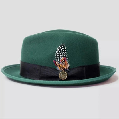 wool Derby Hat men hat male fedora with knot  felt hat for summer jazz disco hat for men black fedora hat small brim hat