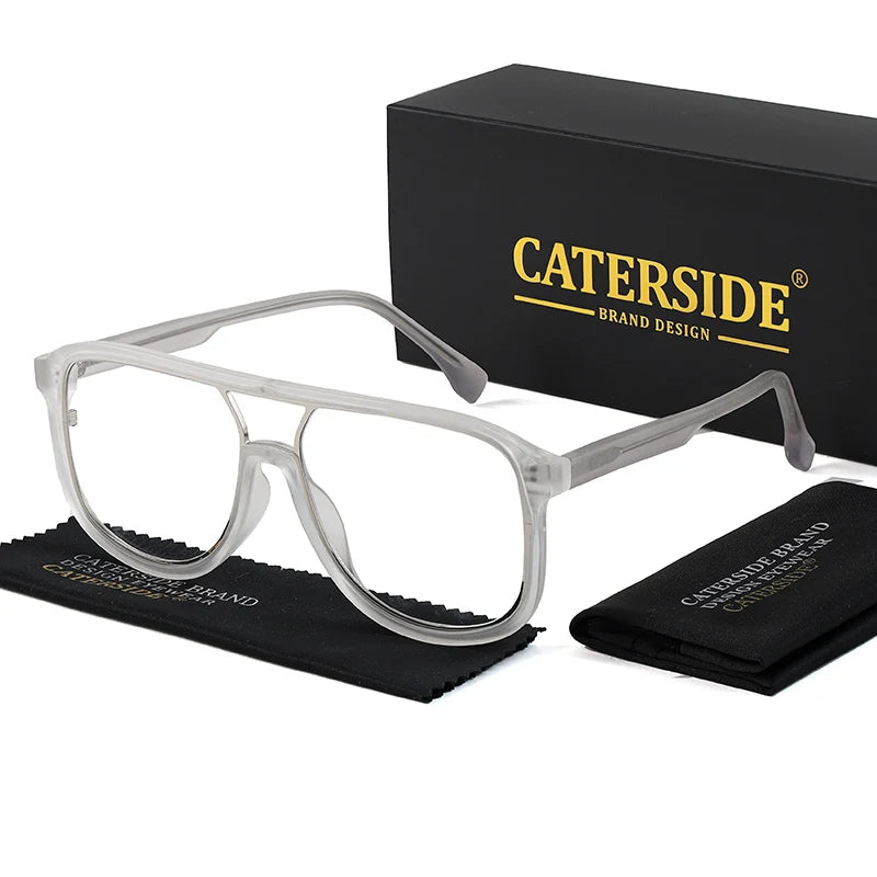 CATERSIDE Fashion Punk Reading Glasses Large Square Frames Design Man Women Casual Optical Frames Ideal Choice for Gifts
