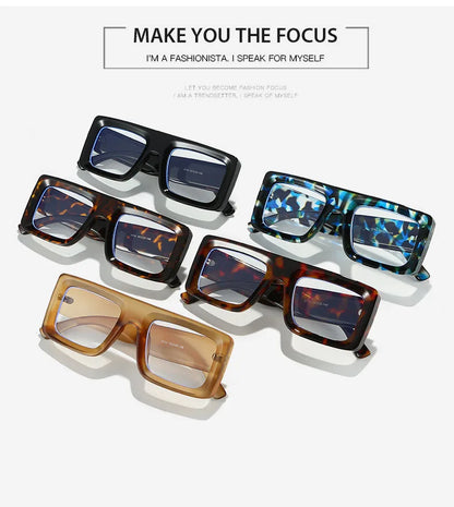 Anti Blue Light Square Thick Frames Reading Glasses Men Women Finished Presbyopic Eyewear Clear Len Prescription Optical Glasses