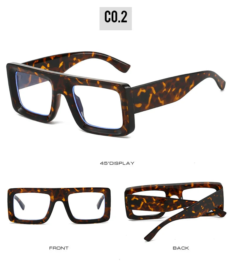 Anti Blue Light Square Thick Frames Reading Glasses Men Women Finished Presbyopic Eyewear Clear Len Prescription Optical Glasses