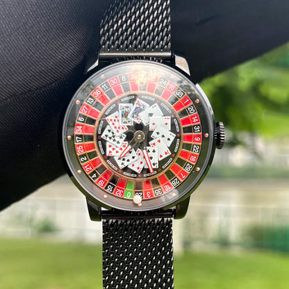 Richard New Mechanical Watch NH36 Sapphire Glass Rotating Dial Las Vegas Roulette Desktop Theme Automatic Watch Men Texas Holdem