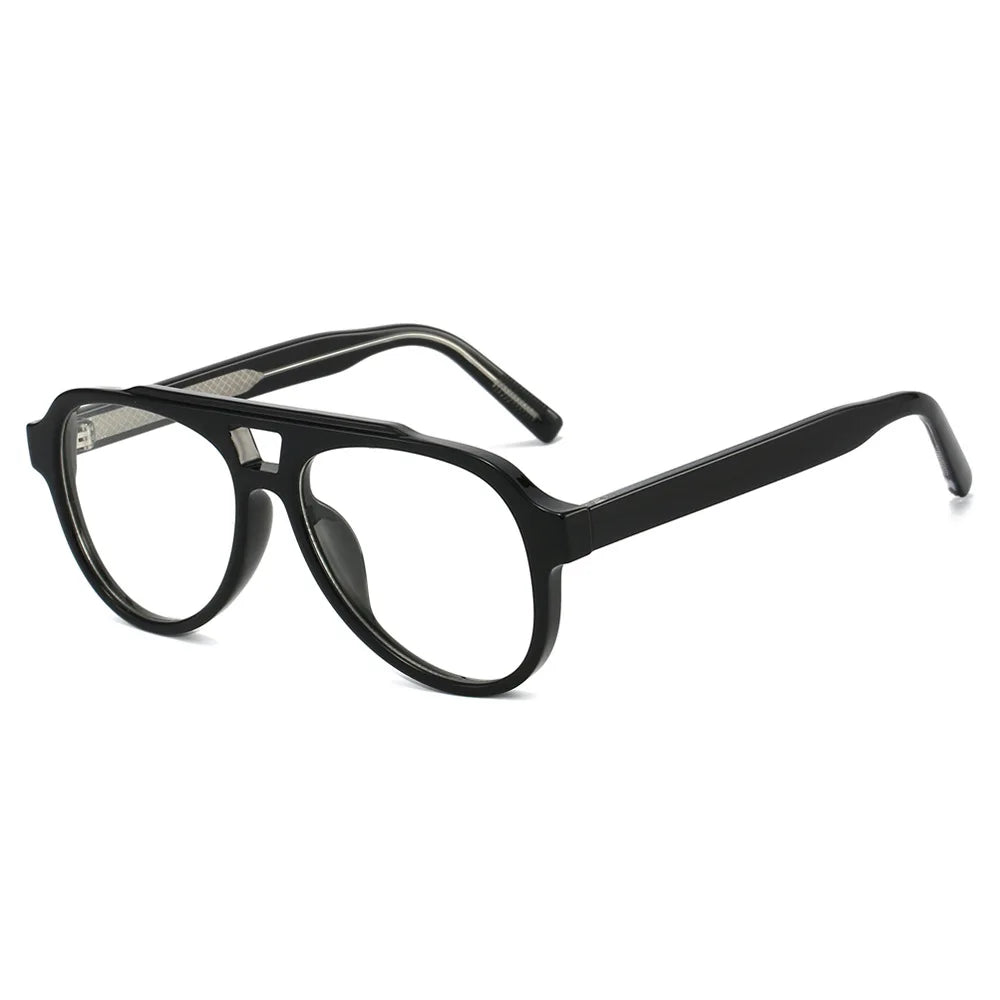 Unisex Retro Glasses Frame Large Eyeglasses Anti Blue Light Square Opical Glasses Aviation Suitable Decoration Eyewear