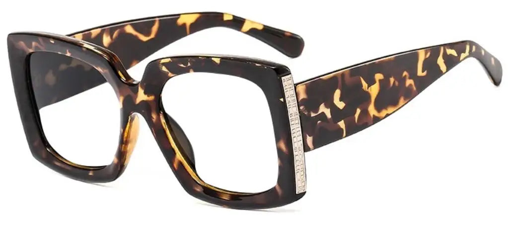 Retro Oversized Reading Glasses Women Men Luxury Brand Green Flower Square Computer Glasses Anti Blue Light Elderly Eyeglasses
