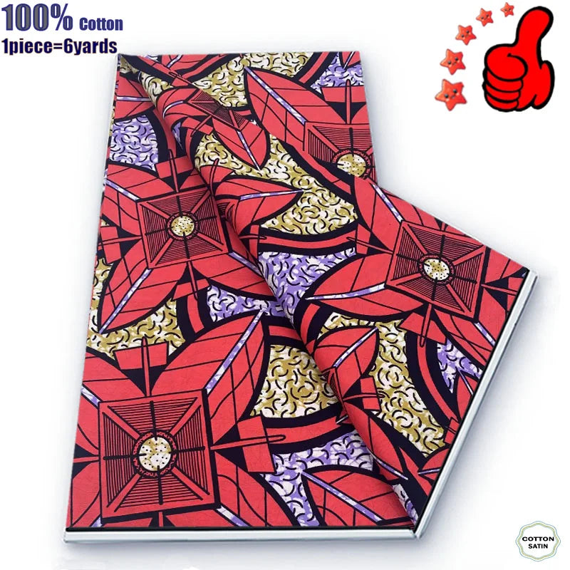 Guaranteed Veritable African Real Wax Prints Fabric Ghana Style Ankara Wax Tissu Pagne 100%Cotton Soft Design Nigeria Wax Fabric