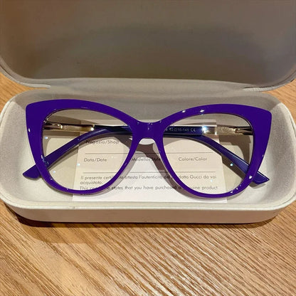 EYORA Fashionable Full Rim Cat Eye Reading Glasses Women Anti Blue Ray or Photochromic Progressive Prescription Optical Eyewear