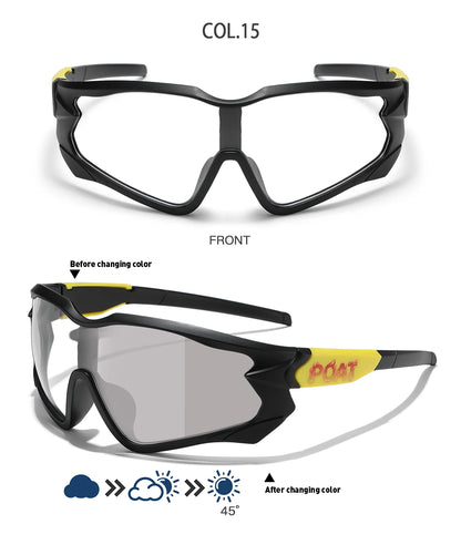 POAT Brand Photochromic Eyewear for Men Women MTB Bike Bicycle Cycling Fishing Running Glasses New Style Sunglasses Sports