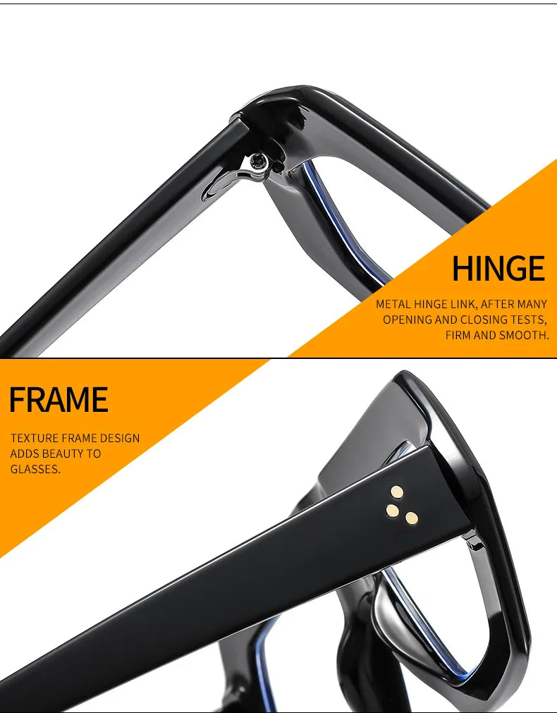 Womens Thick Frame Reading Glasses 2024 Anti Blue Light Fashion Designer Transparent Eyewear Finished Hyperopia Eyeglasses Hot