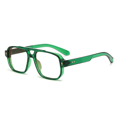 Blue Light Resistant Presbyopia Glasses for Men and Women Elegant Green Square Eyeglasses Frames Comfortable Reading Glasses