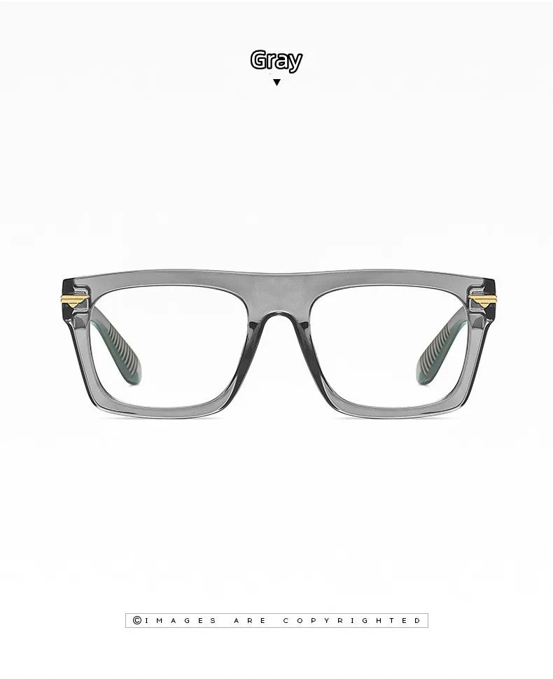 2022 Retro Big Square Frame Designer Reading Glasses Anti Blue Light Computer Eyeglasses Prescription Eyewear Diopters 0 to +6.0