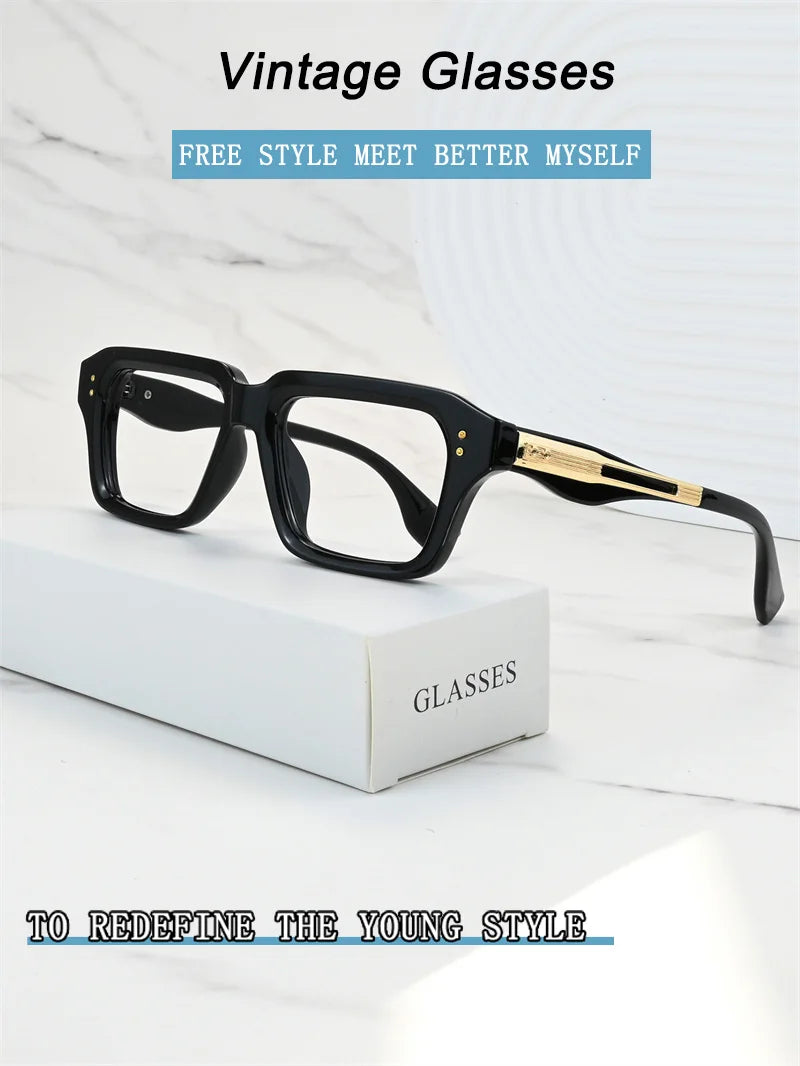 New Brand Design Square Alloy Frame Myopia Glasses Prescription Photochromic Anti Blue Light Women Shortsight Eyewear 0 to -6.00