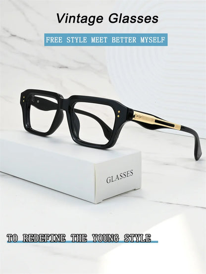 New Brand Design Square Alloy Frame Myopia Glasses Prescription Photochromic Anti Blue Light Women Shortsight Eyewear 0 to -6.00