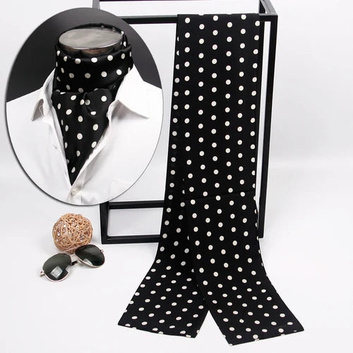 Business Scarf Hangzhou Silk Men's Scarf Long Scarf Double-Sided Trendy British European American Style Autumn Winter