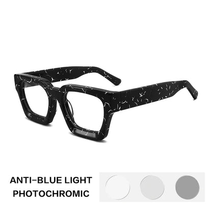Gatenac Acetate Reading Glasses Handmade Photochromic Anti Blue Light Prescription Glasses Frame Men Progressive Myopia Eyewear
