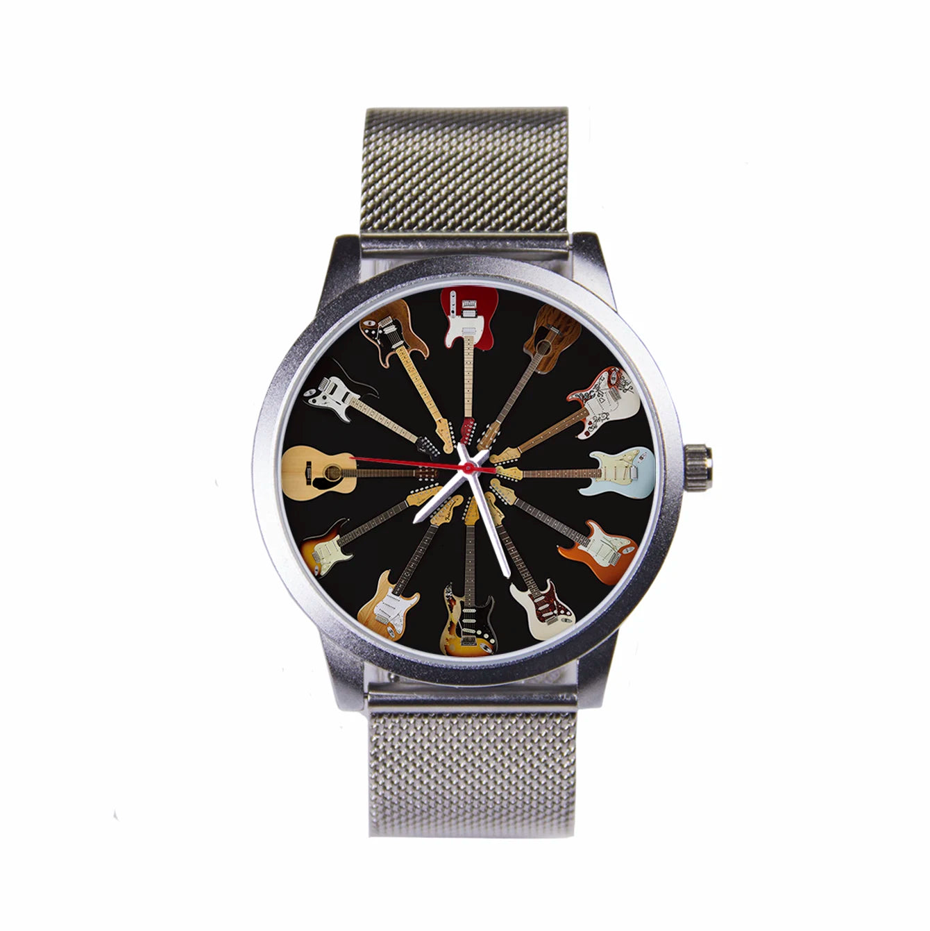 Logo Men's Watch Wife Musical Instrument Universal Watches Husband Family Pattern Guitar Clock Wristwatch DIY Dial